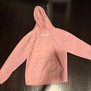Glossier pink hoodie